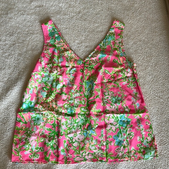 Lilly Pulitzer 100% Silk Cipriani Southern Charm Printed Tank Blouse Size Medium - Picture 1 of 2